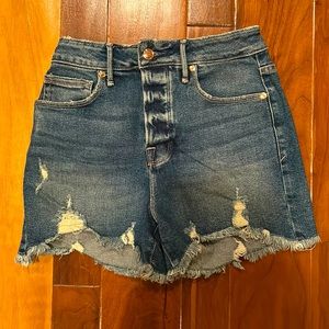 NWOT - Good American High-Waisted Denim Shorts - Size 25